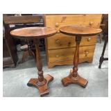 2 vintage Ethan Allen solid pine accent table.