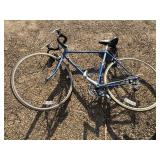 Vintage blue Schwinn road bike.