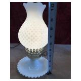 Vintage white milk glass bud vase and hobnail