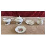 Porcelain sugar and creamer,  50th Anniversary