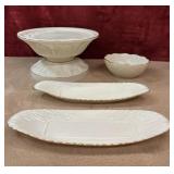 Lenox pedestal pillar scalloped edge snack bowl