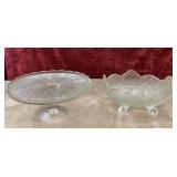 Jeannette  glass pedestal cable stand and clear