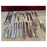 Bundle of knives and utensils.