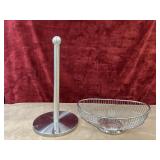 Countertop paper towel holder, and silverplated