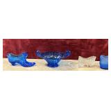 Fenton cobalt blue hobnail slipper ,Blue glass