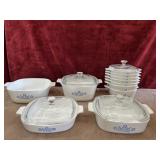 Bundle of Coringware casserole dishes. Missing