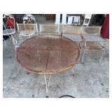Vintage mid-century wrought iron mesh patio