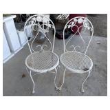 Vintage white wrought iron ice cream parlor