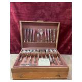 Vintagesilverplate flatware in tarnish proof chest