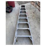 Aluminum straight ladder.