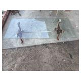 Vintage wrought iron and glass coffee table.