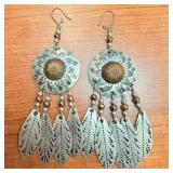 Silver Tone Southwestern Sunburst Etched
