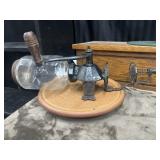 Antique Arcade Crystal Wall Mount Coffee Grinder,