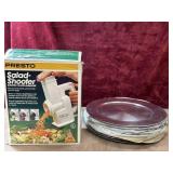 Presto salad shooter and  plate chargers.
