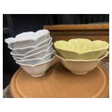 Vintage ceramic lotus flower-shaped bowls.