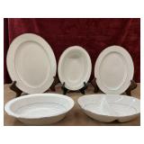 Noritake  White Oval Serving Platters. divided