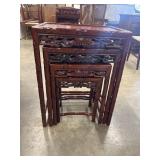 Set of four antique Chinese carved hardwood
