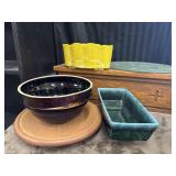 2 Vintage Hull Pottery rectangular planter.
