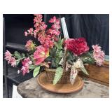 Handmade silk floral arrangement.
