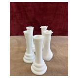 Milk glass vases.