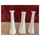 Milk glass vases.