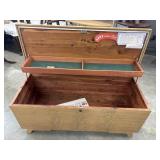 Vintage blonde wood Lane Cedar Chest.