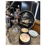 Vintage silver-plated three-arm candelabra,