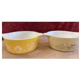 Vintage Pyrex Butterfly Gold pattern casserole