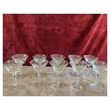 Bundle of Tiffin  champagne sherbet glasses.