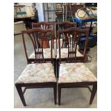 Vintage Chippendale-style mahogany dining side