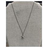 Silver-tone starburst pendant necklace, delicate