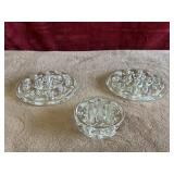 Vintage glass flower frogs,chipped