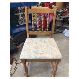 Vintage wooden spindle-back side chair.