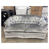 Chesterfield camelback silver grey hue love seat