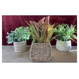 Bundle of artificial greenery plants.