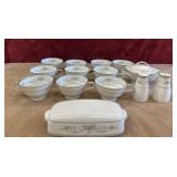 Noritake Colburn 6107 teacups, sugar