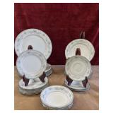 Noritake Colburn dinnerware: 10 plates, 9