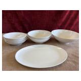 Bundle of plastic bowls,and platter.