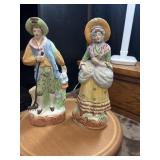 2 vintage ceramic figurines often referred to as