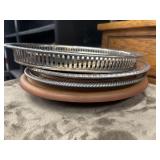 Silver plated plates and serving dishes.