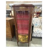 French Louis XV Style Vitrine Curio Corner Cabinet