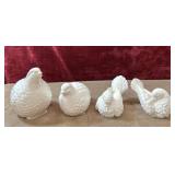 Porcelain quail figurines and  A. Santini style