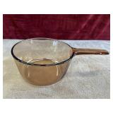 Corning Visions Amber glass saucepan