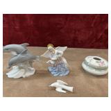 Otagiri porcelain figurine dolphins , Enesco