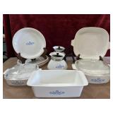 Bundle of Coringware pie plates,coffee pots,