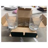 Set of 8 custom etched lowball rocks glasses with