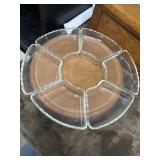 2 sets of vintage clear glass wedge dishes are