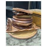 Bundle of wooden display stands.