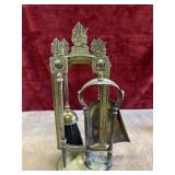 Vintage  brass "Mayflower" fireplace companion