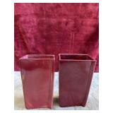 2 Don-Joy Ceramics red  vases.